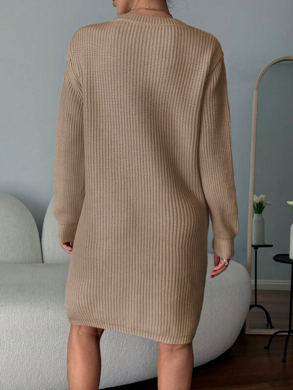 SHEIN Femmes Pulls Col V Profond Couleur Unie – Image 5