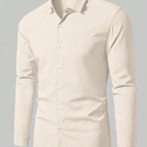 Manfinity Homme Hommes Chemise à manches longues basique simple unicolore, style printemps et automne