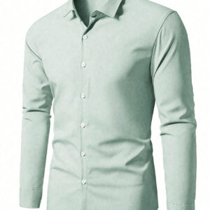 Manfinity Homme Hommes Chemise à manches longues basique simple unicolore, style printemps et automne