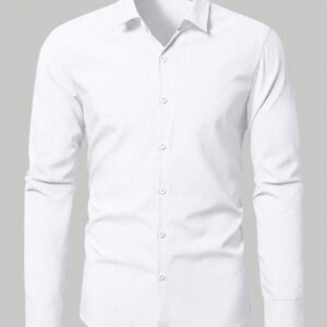 Manfinity Homme Hommes Chemise à manches longues basique simple unicolore, style printemps et automne