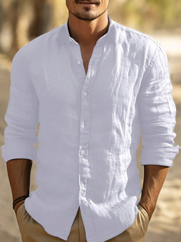 Chemise longue décontracté simple de unicolore pour hommes