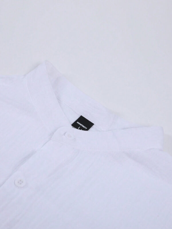 Chemise longue décontracté simple de unicolore pour hommes – Image 7