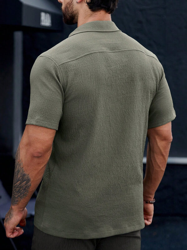 Manfinity Homme Homme Chemise Unicolore À Bouton Avec Poche – Image 12
