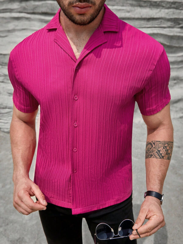 Manfinity KASUA Chemise décontractée d'été pour homme avec boutons, unie – Image 3