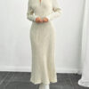 SHEIN Tall 1 pièce Robe longue décontractée à manches longues avec fermeture éclair de couleur unie – Image 5