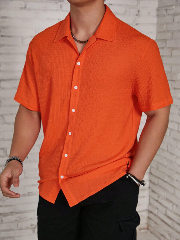 Manfinity Hypemode Chemise À Manches Courtes Texturé Pour Homme
