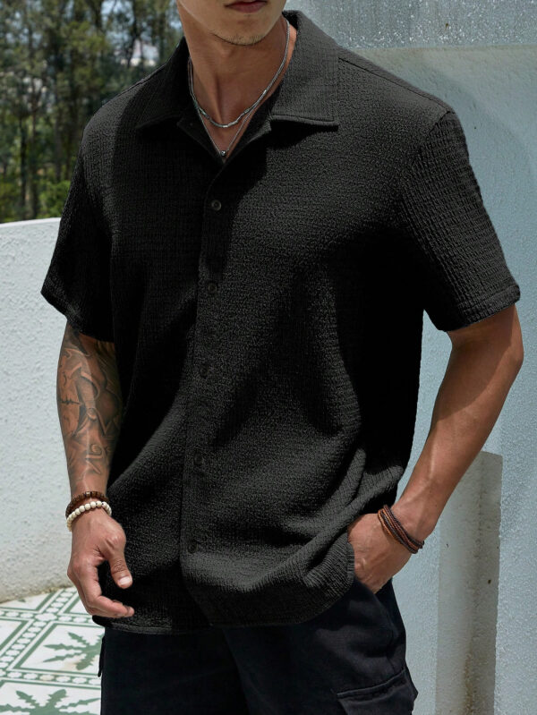 Manfinity Hypemode Chemise À Manches Courtes Texturé Pour Homme – Image 3