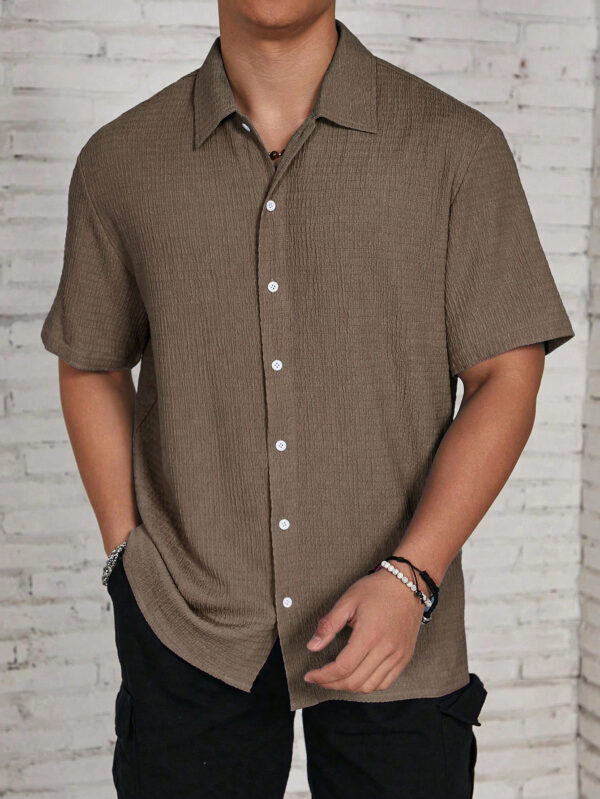 Manfinity Hypemode Chemise À Manches Courtes Texturé Pour Homme – Image 5