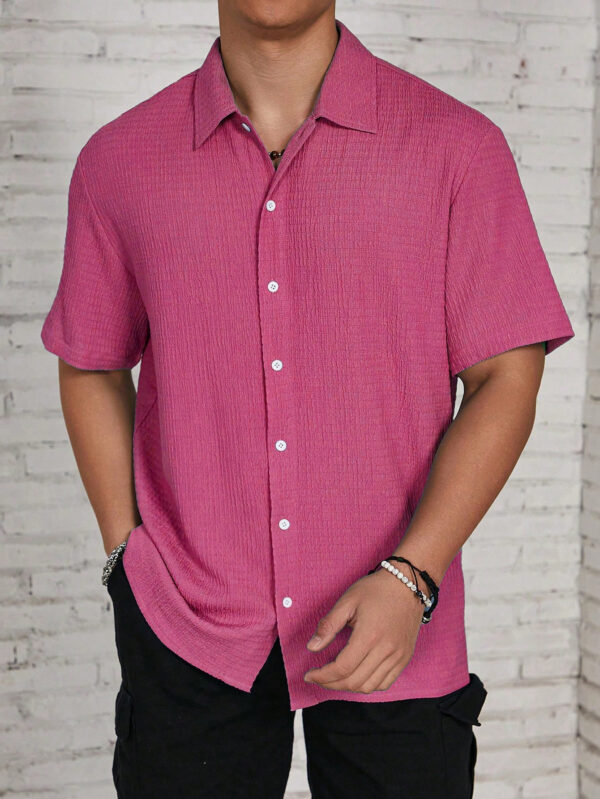 Manfinity Hypemode Chemise À Manches Courtes Texturé Pour Homme – Image 9