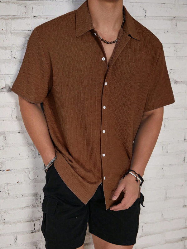 Manfinity Hypemode Chemise À Manches Courtes Texturé Pour Homme – Image 10