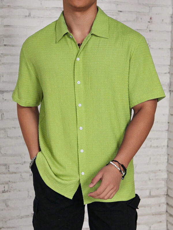 Manfinity Hypemode Chemise À Manches Courtes Texturé Pour Homme – Image 11