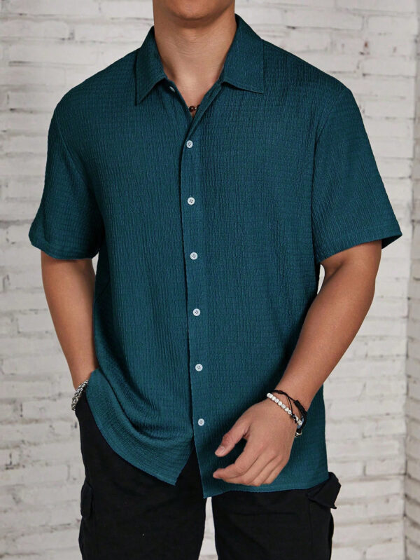 Manfinity Hypemode Chemise À Manches Courtes Texturé Pour Homme – Image 12