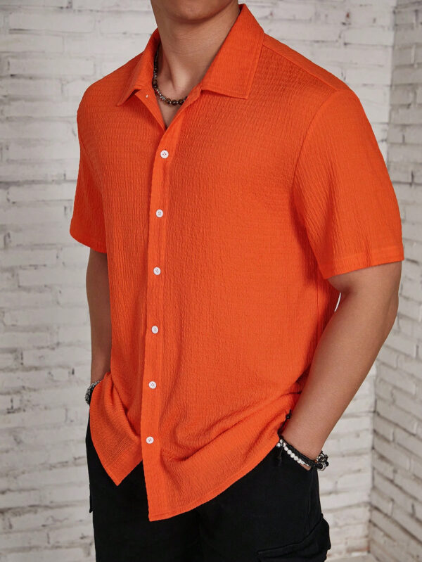 Manfinity Hypemode Chemise À Manches Courtes Texturé Pour Homme – Image 14