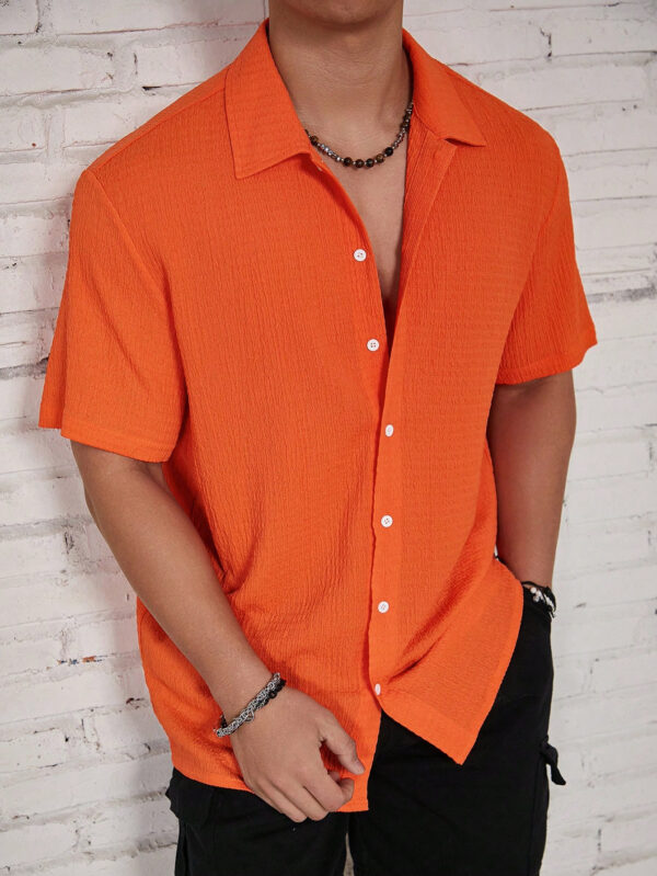 Manfinity Hypemode Chemise À Manches Courtes Texturé Pour Homme – Image 15