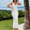 Robe pull en tricot pour femme, robe à motifs ajourés, élégante pour les vacances – Image 3