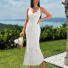Robe pull en tricot pour femme, robe à motifs ajourés, élégante pour les vacances – Image 5