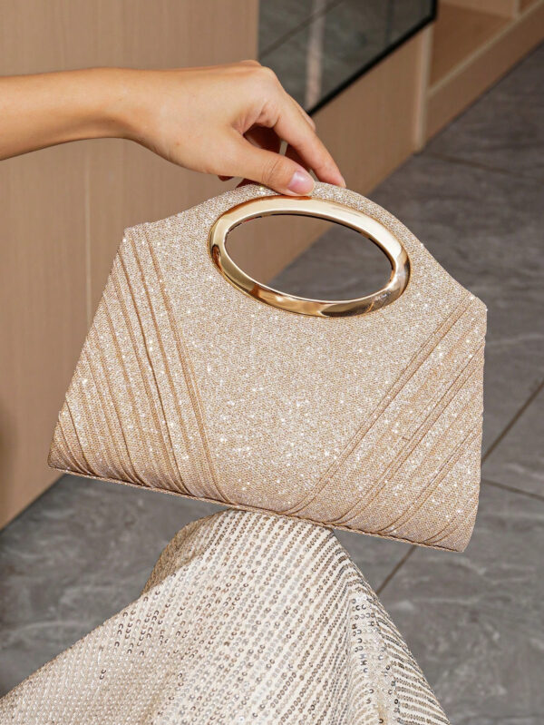Sac seau léger, casual d'affaires avec décoration de strass. Sac mini à cordon coulissant. Sac transparent avec perle de faux, sac de soirée élégant et exquis. Luxe discret avec strass, parfait pour la fête, le dîner/banquet, la robe de fête de Noël, pour les filles, les femmes, les mariées