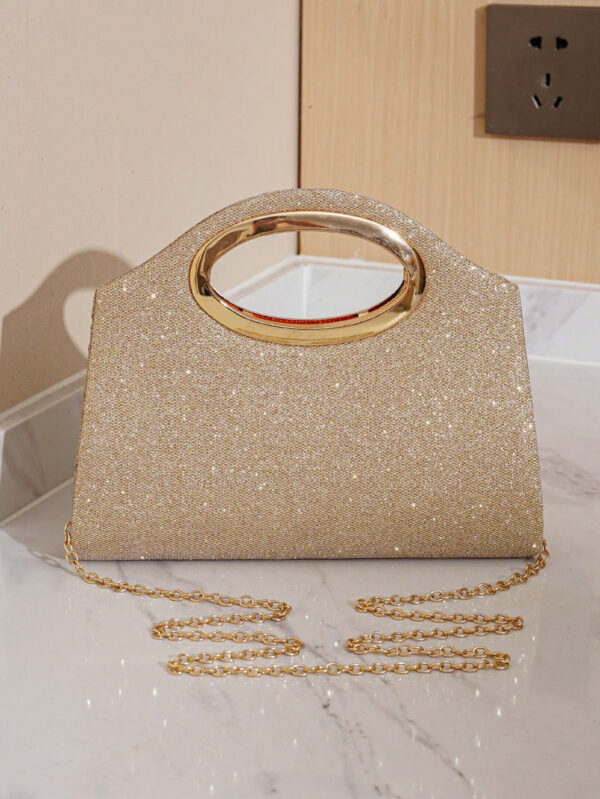 Sac seau léger, casual d'affaires avec décoration de strass. Sac mini à cordon coulissant. Sac transparent avec perle de faux, sac de soirée élégant et exquis. Luxe discret avec strass, parfait pour la fête, le dîner/banquet, la robe de fête de Noël, pour les filles, les femmes, les mariées – Image 9