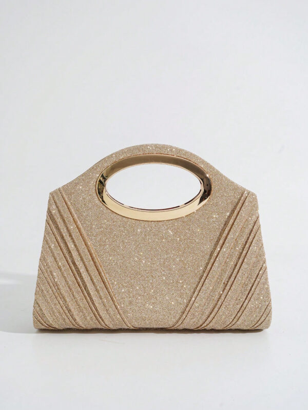 Sac seau léger, casual d'affaires avec décoration de strass. Sac mini à cordon coulissant. Sac transparent avec perle de faux, sac de soirée élégant et exquis. Luxe discret avec strass, parfait pour la fête, le dîner/banquet, la robe de fête de Noël, pour les filles, les femmes, les mariées – Image 10