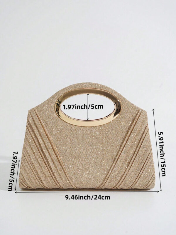 Sac seau léger, casual d'affaires avec décoration de strass. Sac mini à cordon coulissant. Sac transparent avec perle de faux, sac de soirée élégant et exquis. Luxe discret avec strass, parfait pour la fête, le dîner/banquet, la robe de fête de Noël, pour les filles, les femmes, les mariées – Image 12