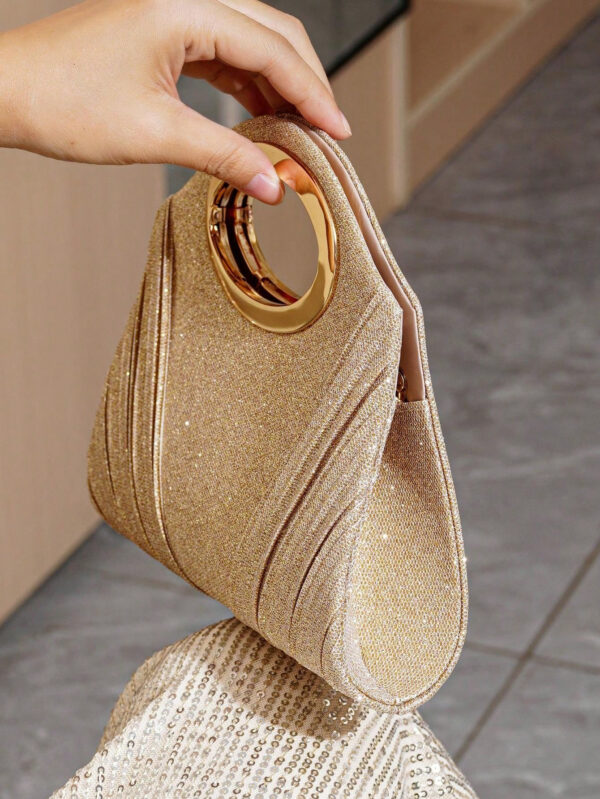 Sac seau léger, casual d'affaires avec décoration de strass. Sac mini à cordon coulissant. Sac transparent avec perle de faux, sac de soirée élégant et exquis. Luxe discret avec strass, parfait pour la fête, le dîner/banquet, la robe de fête de Noël, pour les filles, les femmes, les mariées – Image 15