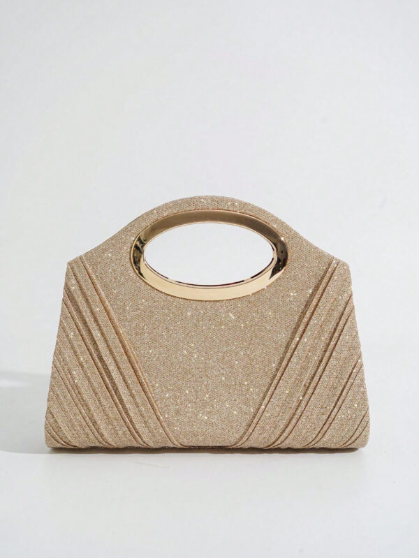 Sac seau léger, casual d'affaires avec décoration de strass. Sac mini à cordon coulissant. Sac transparent avec perle de faux, sac de soirée élégant et exquis. Luxe discret avec strass, parfait pour la fête, le dîner/banquet, la robe de fête de Noël, pour les filles, les femmes, les mariées – Image 18