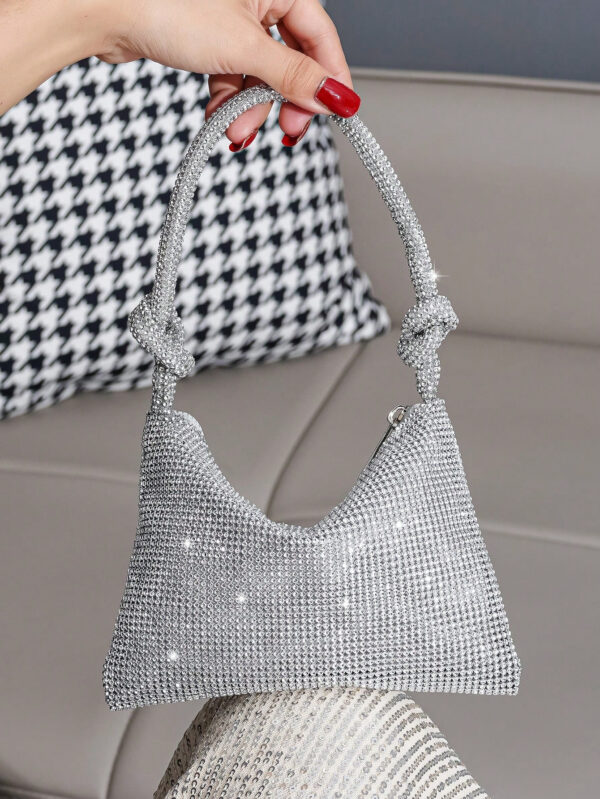 Sac à main mini scintillant avec strass, sac de soirée élégant pour femme pour fête, événement et banquet, sac parfaitement assorti avec les robes d'anniversaire pour femme, parfait pour la fête, le mariage, le bal de promo, le dîner/banquet, assorti avec la robe de soirée pour fête de vacances, robe du Nouvel An et robe pailletée, parfaitement assorti avec les robes de fête pour femme