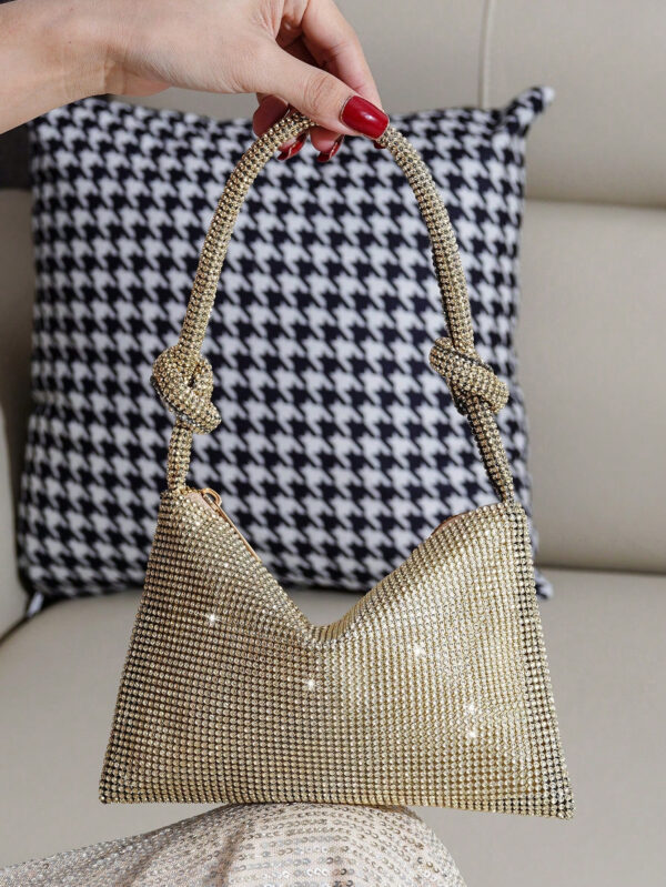Sac à main mini scintillant avec strass, sac de soirée élégant pour femme pour fête, événement et banquet, sac parfaitement assorti avec les robes d'anniversaire pour femme, parfait pour la fête, le mariage, le bal de promo, le dîner/banquet, assorti avec la robe de soirée pour fête de vacances, robe du Nouvel An et robe pailletée, parfaitement assorti avec les robes de fête pour femme – Image 2