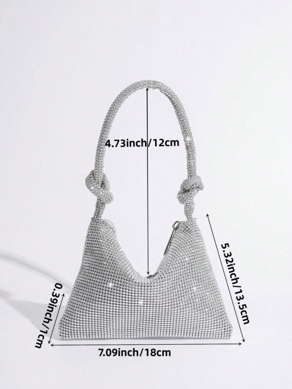 Sac à main mini scintillant avec strass, sac de soirée élégant pour femme pour fête, événement et banquet, sac parfaitement assorti avec les robes d'anniversaire pour femme, parfait pour la fête, le mariage, le bal de promo, le dîner/banquet, assorti avec la robe de soirée pour fête de vacances, robe du Nouvel An et robe pailletée, parfaitement assorti avec les robes de fête pour femme – Image 6