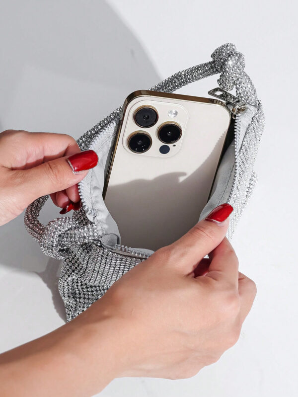 Sac à main mini scintillant avec strass, sac de soirée élégant pour femme pour fête, événement et banquet, sac parfaitement assorti avec les robes d'anniversaire pour femme, parfait pour la fête, le mariage, le bal de promo, le dîner/banquet, assorti avec la robe de soirée pour fête de vacances, robe du Nouvel An et robe pailletée, parfaitement assorti avec les robes de fête pour femme – Image 11