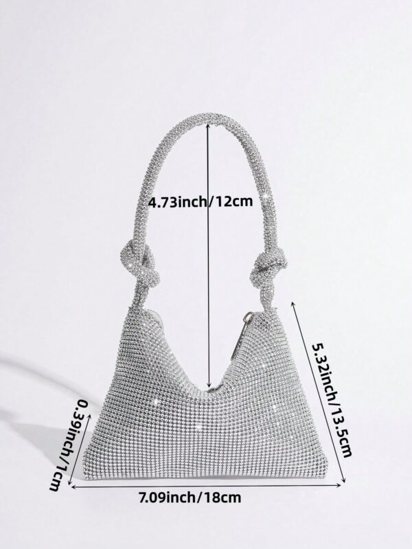 Sac à main mini scintillant avec strass, sac de soirée élégant pour femme pour fête, événement et banquet, sac parfaitement assorti avec les robes d'anniversaire pour femme, parfait pour la fête, le mariage, le bal de promo, le dîner/banquet, assorti avec la robe de soirée pour fête de vacances, robe du Nouvel An et robe pailletée, parfaitement assorti avec les robes de fête pour femme – Image 14