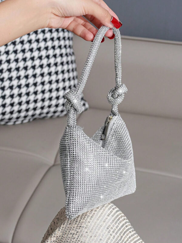 Sac à main mini scintillant avec strass, sac de soirée élégant pour femme pour fête, événement et banquet, sac parfaitement assorti avec les robes d'anniversaire pour femme, parfait pour la fête, le mariage, le bal de promo, le dîner/banquet, assorti avec la robe de soirée pour fête de vacances, robe du Nouvel An et robe pailletée, parfaitement assorti avec les robes de fête pour femme – Image 16