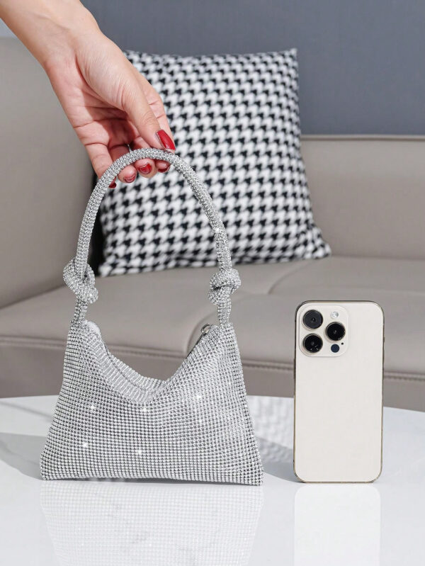 Sac à main mini scintillant avec strass, sac de soirée élégant pour femme pour fête, événement et banquet, sac parfaitement assorti avec les robes d'anniversaire pour femme, parfait pour la fête, le mariage, le bal de promo, le dîner/banquet, assorti avec la robe de soirée pour fête de vacances, robe du Nouvel An et robe pailletée, parfaitement assorti avec les robes de fête pour femme – Image 17