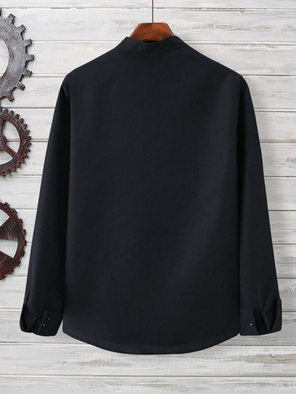 Manfinity Mode Chemise à manches longues unie pour homme dans un style d'affaires avec boutons – Image 12