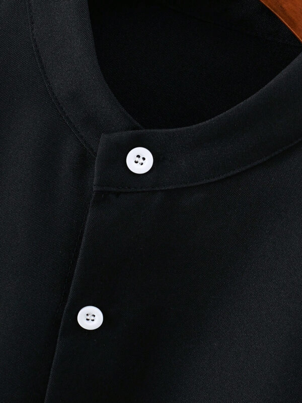 Manfinity Mode Chemise à manches longues unie pour homme dans un style d'affaires avec boutons – Image 17