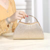 Brillant, Glamour, Élégante 1 pièce Sac de soirée plissé en métal décoré de strass, convient pour les fêtes, les mariages, les dîners, les banquets, idéal pour les filles et femmes pour les fêtes, les mariages, les bals, les dîners / banquets, meilleur cadeau pour les femmes – Image 3