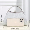 Brillant, Glamour, Élégante 1 pièce Sac de soirée plissé en métal décoré de strass, convient pour les fêtes, les mariages, les dîners, les banquets, idéal pour les filles et femmes pour les fêtes, les mariages, les bals, les dîners / banquets, meilleur cadeau pour les femmes – Image 8