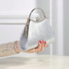 Brillant, Glamour, Élégante 1 pièce Sac de soirée plissé en métal décoré de strass, convient pour les fêtes, les mariages, les dîners, les banquets, idéal pour les filles et femmes pour les fêtes, les mariages, les bals, les dîners / banquets, meilleur cadeau pour les femmes – Image 12