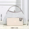 Brillant, Glamour, Élégante 1 pièce Sac de soirée plissé en métal décoré de strass, convient pour les fêtes, les mariages, les dîners, les banquets, idéal pour les filles et femmes pour les fêtes, les mariages, les bals, les dîners / banquets, meilleur cadeau pour les femmes – Image 16