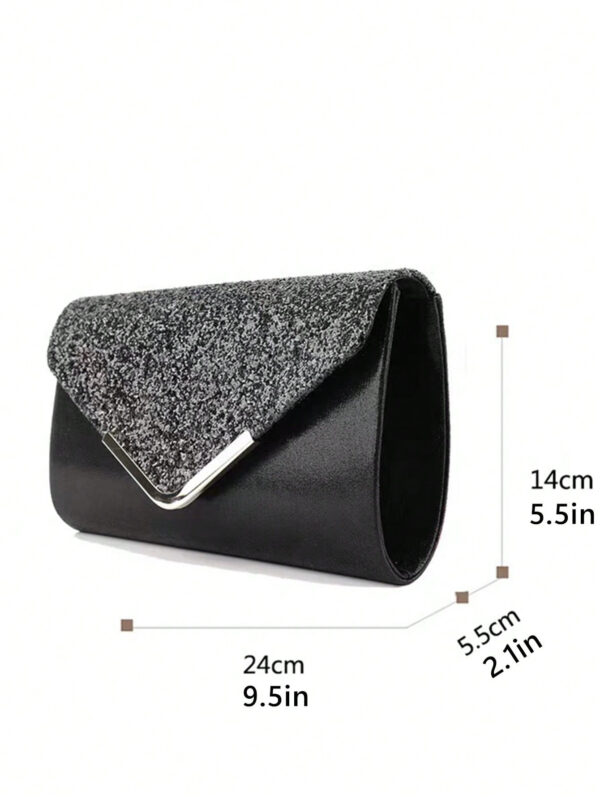 Sac seau léger, d'affaires et décontracté avec décoration de strass, design à cordon coulissant mini, sac transparent avec fausses perles. Sac de soirée glamour, élégant, exquis, de luxe discret avec strass, parfait pour les fêtes, les dîners/banquets, les robes de fête de Noël pour les femmes, les jeunes filles, les mariées. – Image 3