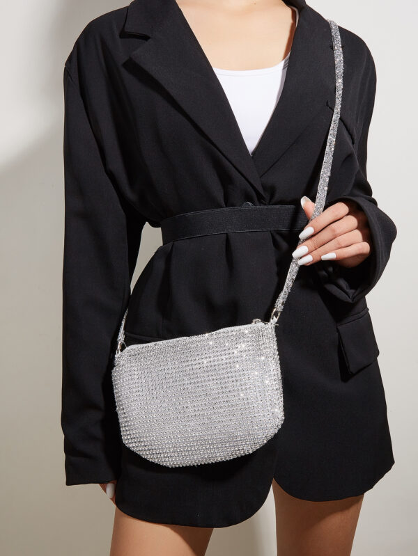 Sac à main à paillettes Vincy avec décoration étincelante en strass, peut être utilisé en bandoulière ou tenu à la main. Sac à main pour femmes à la mode et polyvalent