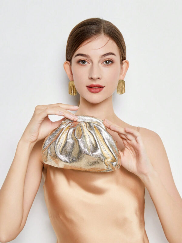 Sac Élégant De Soirée Pour Femmes De Couleur Unie Avec Fermeture Magnétique Et Bandoulière