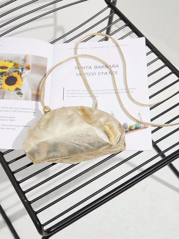 Sac Élégant De Soirée Pour Femmes De Couleur Unie Avec Fermeture Magnétique Et Bandoulière – Image 7