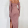 SHEIN Robe longue découpée à côtes pour femmes – Image 5
