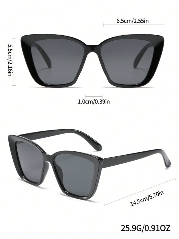 3 pièces élégantes lunettes de vue géométriques plates vintage en plastique, style bohème, pour femmes, convient pour les vacances à la plage en été, accessoires de plage pour femmes – Image 5