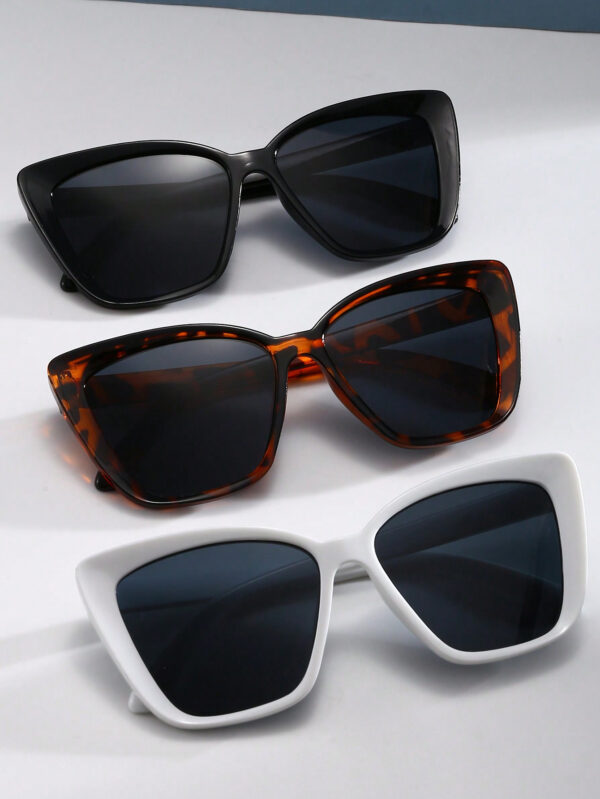 3 pièces élégantes lunettes de vue géométriques plates vintage en plastique, style bohème, pour femmes, convient pour les vacances à la plage en été, accessoires de plage pour femmes – Image 7