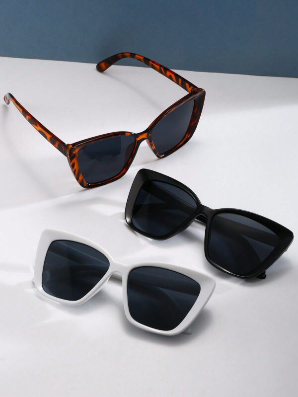 3 pièces élégantes lunettes de vue géométriques plates vintage en plastique, style bohème, pour femmes, convient pour les vacances à la plage en été, accessoires de plage pour femmes – Image 8
