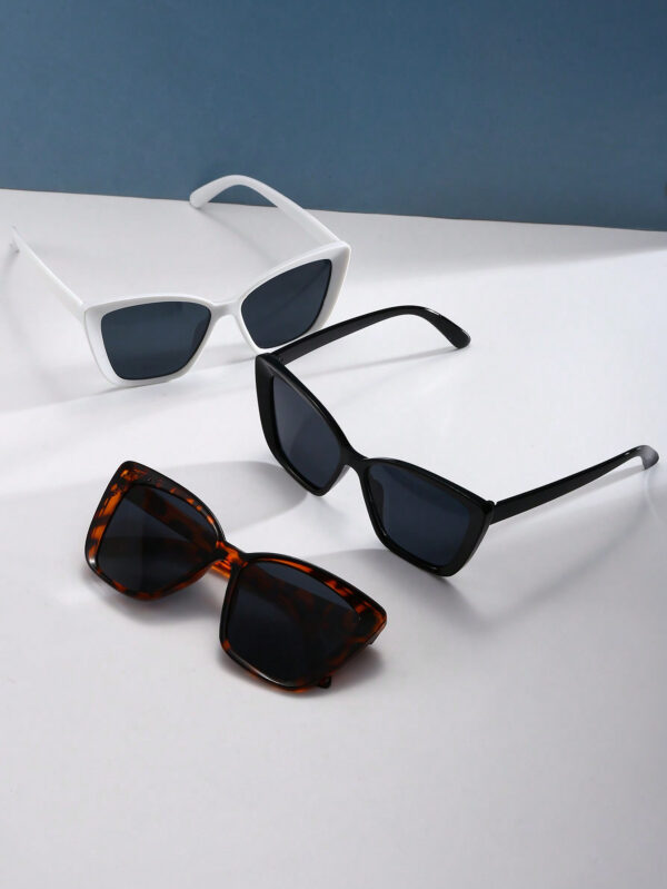 3 pièces élégantes lunettes de vue géométriques plates vintage en plastique, style bohème, pour femmes, convient pour les vacances à la plage en été, accessoires de plage pour femmes – Image 9