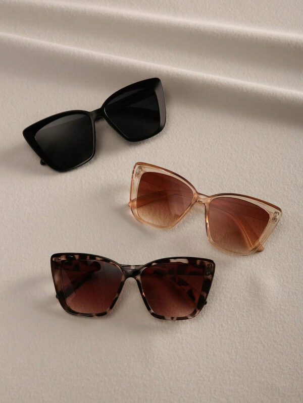 3 pièces élégantes lunettes de vue géométriques plates vintage en plastique, style bohème, pour femmes, convient pour les vacances à la plage en été, accessoires de plage pour femmes – Image 14