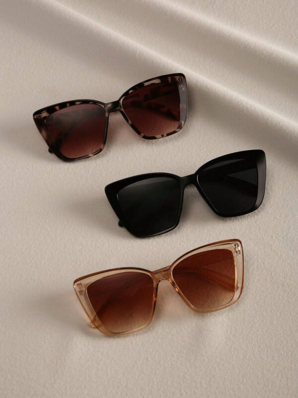 3 pièces élégantes lunettes de vue géométriques plates vintage en plastique, style bohème, pour femmes, convient pour les vacances à la plage en été, accessoires de plage pour femmes – Image 15